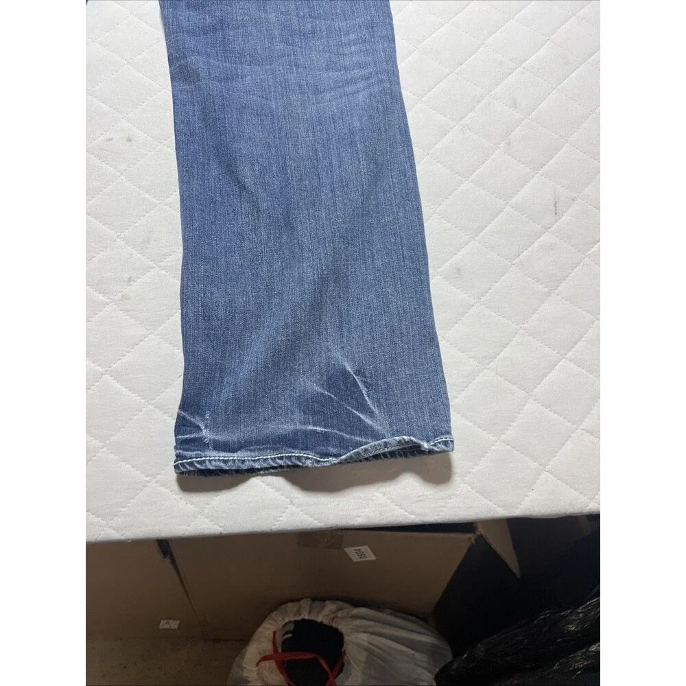 BKE Denim Tyler Straight Jeans Men's 36R(36x32) Dark Wash Factory Distressing